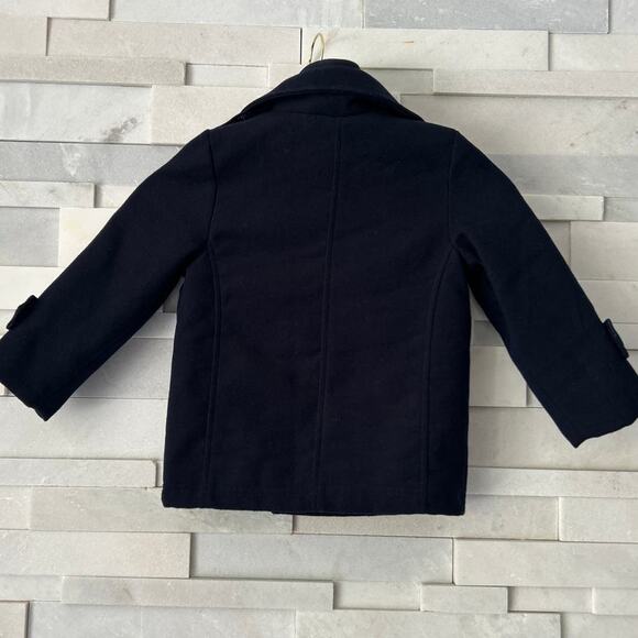 LONDON FOG Kids Unisex Navy Blue Classic Double-Breasted Fully Lined Peacoat 4T - Picture 2 of 8